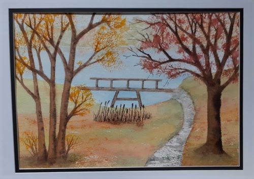 Terry. Autumn at Saltash Passage, Plymouth, watercolour.